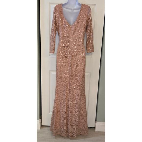 Marina Sequined Lace Gown Blush pink Feminine Mother of the bride Glamorous - Picture 3 of 13